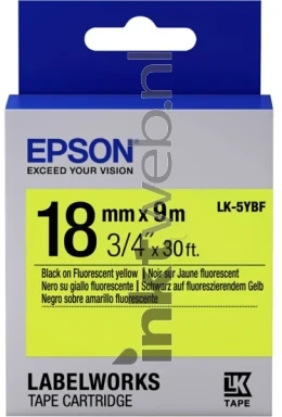 Epson LK-5YBF zwart op geel breedte 18 mm