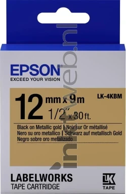 Epson LK-4KBM zwart op goud breedte 12 mm