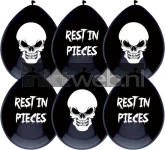 Boland ballonnen Halloween 6 stuks zwart (Origineel)