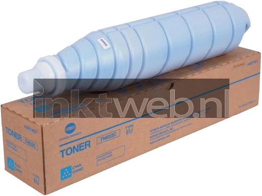 Konica Minolta TN-622 cyaan Combined box and product