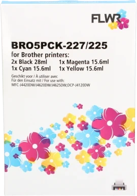 FLWR Brother LC-225 LC-227 Multipack zwart en kleur