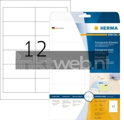 Herma 4682 folie-etiketten 97x42,3 MM transparante mat