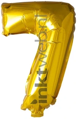Haza Opblaas Cijfer 7, 40cm goud