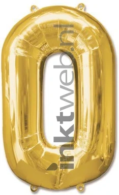 Haza Opblaas Cijfer 0, 92cm goud