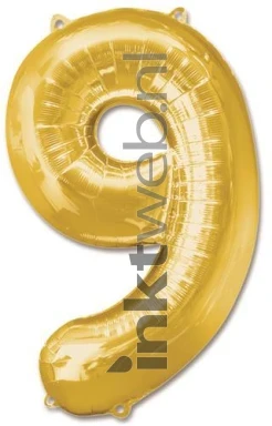 Haza Opblaas Cijfer 9, 92cm goud