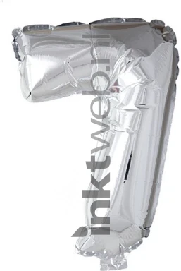 Haza Opblaas Cijfer 7, 40cm zilver