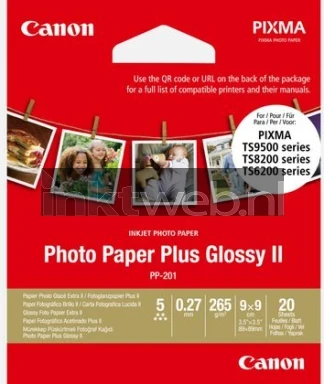 Canon PP-201 Plus Photo Paper 9 x 9 cm wit (Origineel) Front box