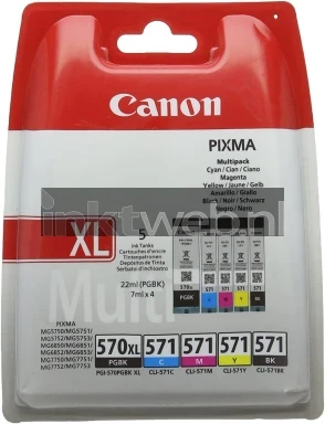 Canon PGI-570XL / CLI-571 5-Pack (Opruiming 5 x 1-pack los) zwart en kleur