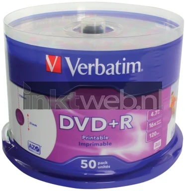 Verbatim DVD+R Printable 50 stuk