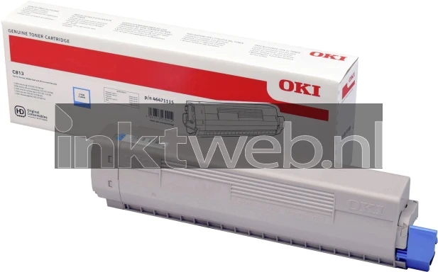 Oki C813 cyaan Combined box and product