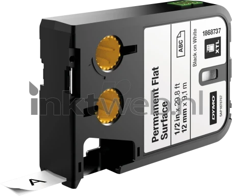 Dymo XTL Permanente zwart op wit breedte 12 mm