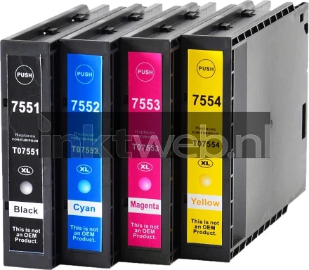 Huismerk Epson T7555 Multipack zwart en kleur