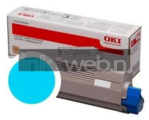 Oki C834 cyaan Combined box and product