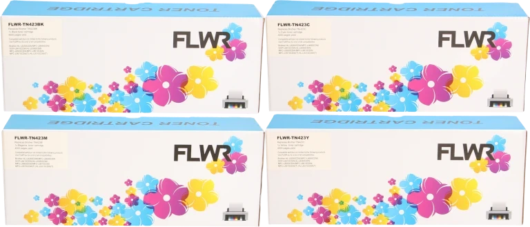 FLWR Brother TN-423 Multipack zwart en kleur