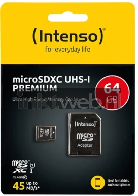 Intenso UHS-I micro SDXC kaart 64GB
