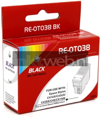Huismerk Epson T038 zwart