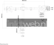 Neomounts FPMA-DCB100DBLACK | Dubbele monitorarm met bureauklem zwart Product only