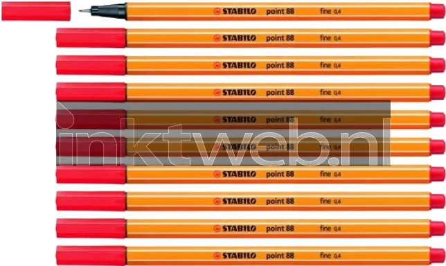 Stabilo point 88 fineliner 10-pack rood
