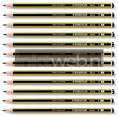 Staedtler Potlood Noris B met gum 12-pack grijs Product only