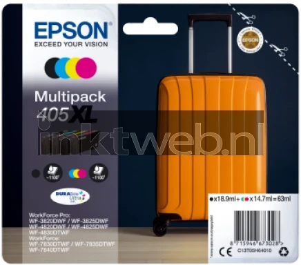 Epson 405XL zwart en kleur Front box
