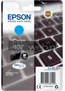 Epson 407 inktcartridge cyaan