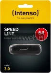 Intenso Speed Line USB flash drive 64GB zwart Front box