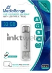 MediaRange USB 3.0 Type C combo flash drive 32GB  (Origineel)