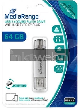 MediaRange USB 3.0 Type C combo flash drive 64GB Front box