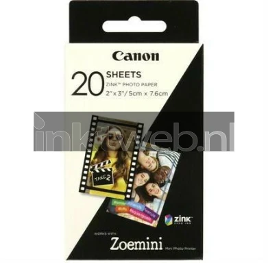 Canon Zoemini Zink Fotopapier 2x3 inch Glans |  |  20 vellen