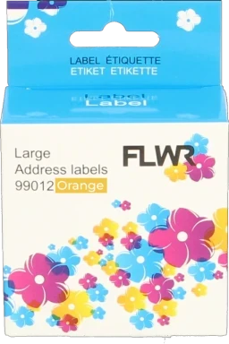 FLWR Dymo 99012 adreslabel 36 mm x 89 mm  oranje