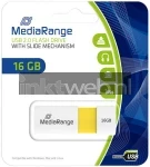 MediaRange USB flash drive 16GB color edition geel Front box