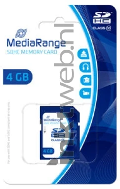 MediaRange SDHC memory card, Class 10, 4GB