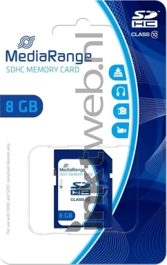 MediaRange SDHC memory card, Class 10, 8GB