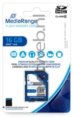 MediaRange SDHC memory card, Class 10, 16GB