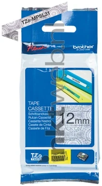 Brother  TZe-MPSL31 zwart op Zilver breedte 12 mm Front box