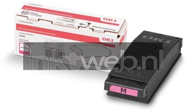 Oki C650 toner magenta Combined box and product