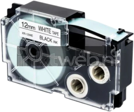 Huismerk Casio  CASIO XR-12WE zwart op wit breedte 12 mm Product only