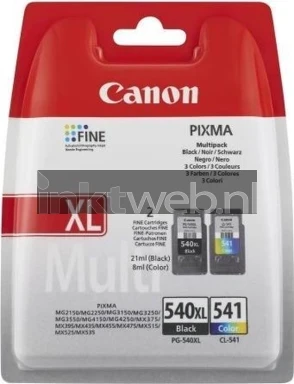 Canon 540XL / 541 Multipack (Opruiming 2 x 1-pack los) zwart en kleur