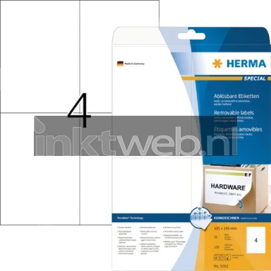 Herma 5082 papieretiket 105 x 148mm (100 stuks)