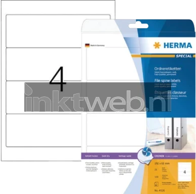 Herma 5095 Permanente Papieretiket 192 x 61mm wit