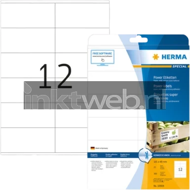 Herma 10908 Permanente Papieretiket 105 x 48mm wit