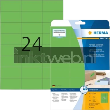 Herma 4469 Verwijderbare Papieretiket 79 x 37mm groen