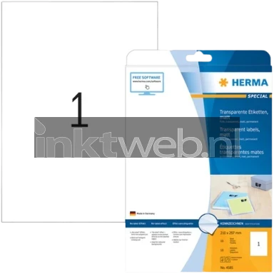 Herma 4585 Permanente folie-etiket 210 x 297mm transparante mat