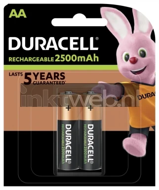 Duracell AA Rechargeable 2-pack, 2500 mAh Front box