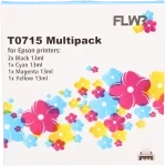 FLWR Epson T0715 Multipack zwart en kleur (Compatible XXL)