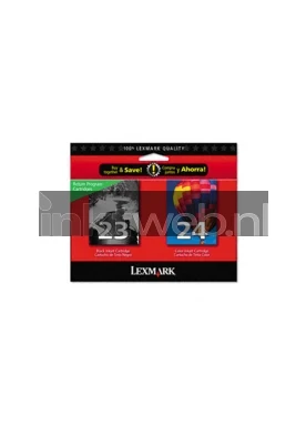 Lexmark 23 en 24 (Opruiming 2 x 1-pack los) zwart en kleur