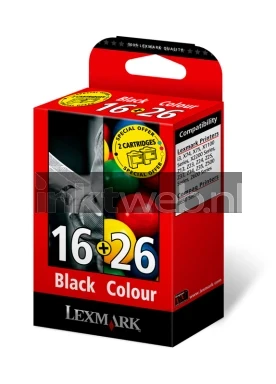 Lexmark 16 en 26 (Opruiming 2 x 1-pack los) zwart en kleur