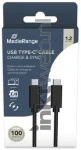 MediaRange USB-C naar USB-C kabel - 100W snellader zwart (Origineel)