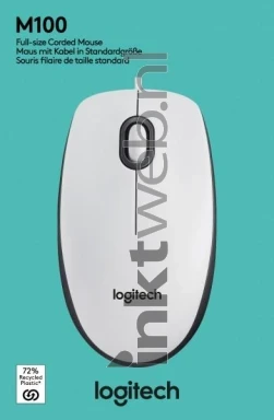 Logitech Muis M100 USB wit Front box