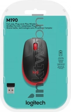 Logitech Muis M190 Wireless rood Front box